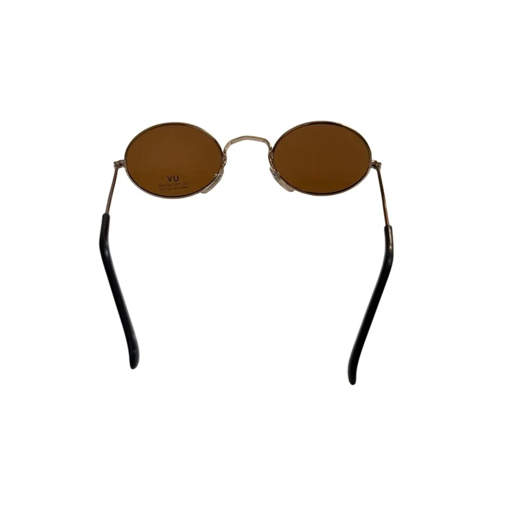 Vintage 90s/ Y2K Gold  Brown Tint Oval Sunglasses